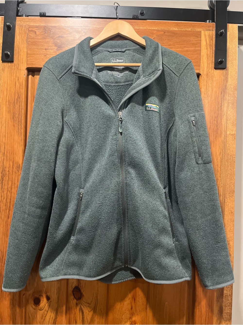 L.L. Bean Women's Sweater Fleece Full-Zip Jacket in dark green